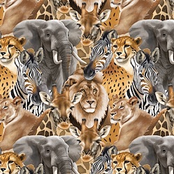 Tan - Safari Animal Collage